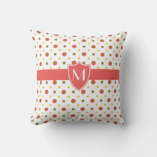 Almofada Travesseiro decorativo de Polkas Vermelho Branco M