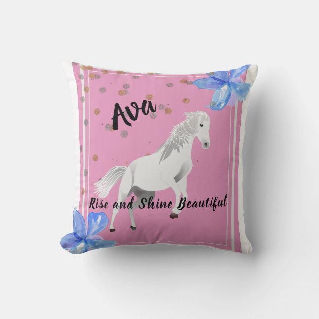 Almofada Travesseiro decorativo de Pony Branco (Frente)