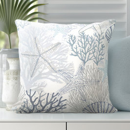 Almofada Travesseiro decorativo de Praia de Coral e Starfis