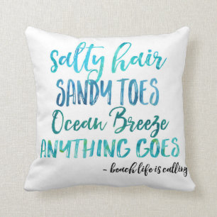 Almofada Travesseiro decorativo de praia de Sandy Toes de C