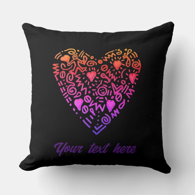 Almofada travesseiro decorativo de rabo roxo roxo, cor-de-r (Frente)