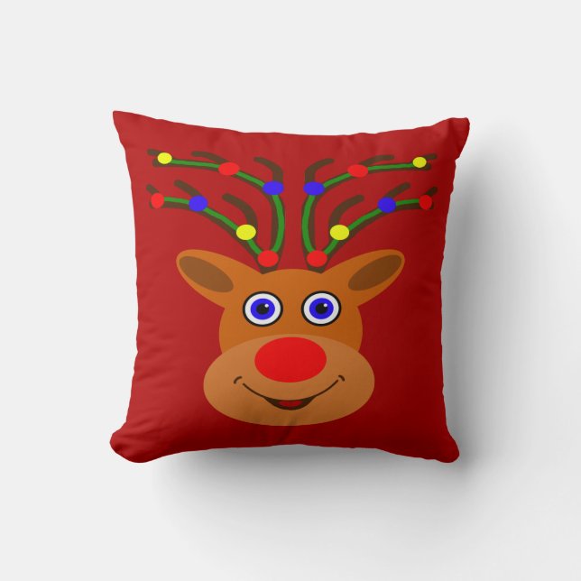 Almofada Travesseiro decorativo de Reindeer de Natal (Frente)