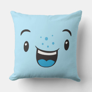 Almofada Travesseiro decorativo de rosto Kawaii sorridente