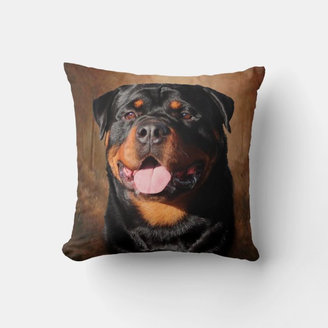 Almofada Travesseiro decorativo de Rottweiler (Frente)