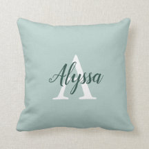 Travesseiro decorativo de Script Monograma Verde d