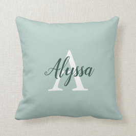 Almofada Travesseiro decorativo de Script Monograma Verde d