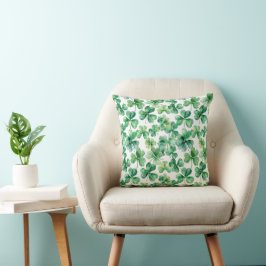Almofada Travesseiro decorativo de Shamrock Verde com Aquar