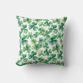 Almofada Travesseiro decorativo de Shamrock Verde com Aquar