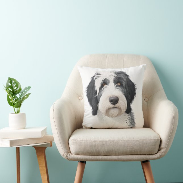 Almofada Travesseiro decorativo de Sheepadoodle (Cadeira)