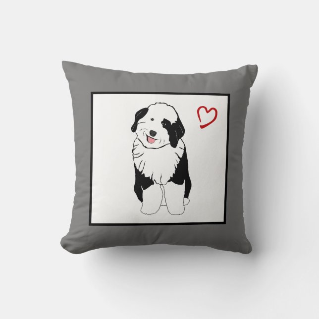 Almofada Travesseiro decorativo de Sheepadoodle (Frente)