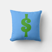Travesseiro decorativo de Sinal de Dólar