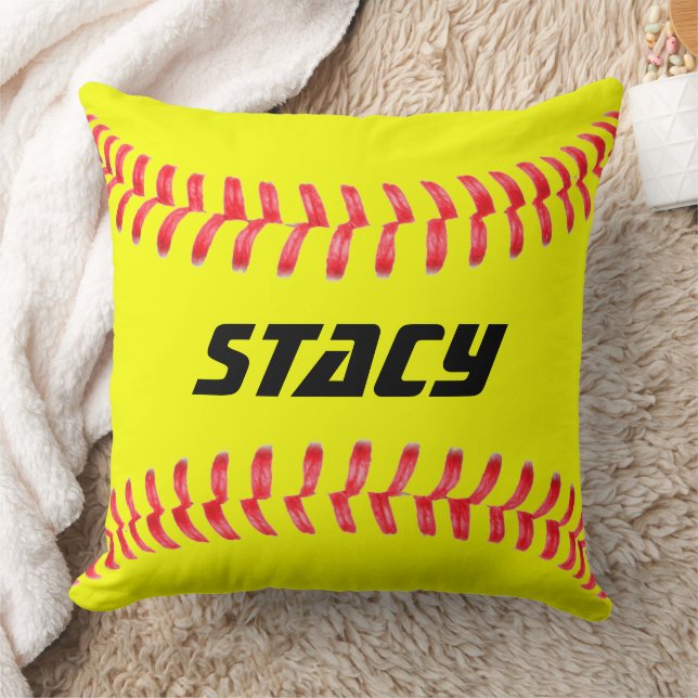 Almofada Travesseiro decorativo de Softball Amarelo Persona (Cobertor)