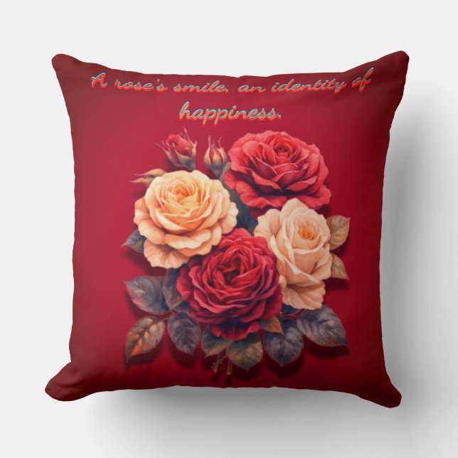 Almofada Travesseiro decorativo de Sorriso rosa (Frente)