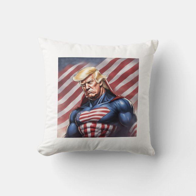 Almofada Travesseiro decorativo de Super-Herói Epic Trump (Frente)