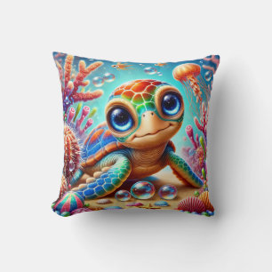 Almofada Travesseiro decorativo de Tartaruga do Mar