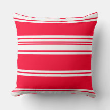 Travesseiro decorativo de Tcherry Red e White Stri