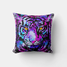 Almofada Travesseiro decorativo de Tigre Azul - Cabeça de T