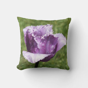 Almofada Travesseiro decorativo de Tulipas com Forra Roxa