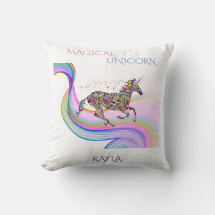 Almofada Travesseiro decorativo de unicórnio mágico com o