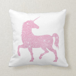 Almofada Travesseiro decorativo de Unicórnio Rosa Glitter