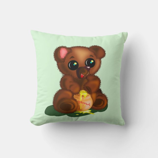 Almofada Travesseiro decorativo de Urso de Mel - Cores Pers (Frente)