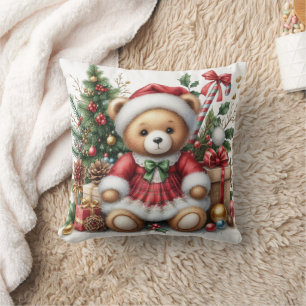 Almofada Travesseiro decorativo de Urso de Natal
