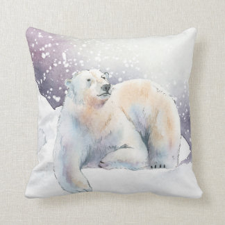 Almofada Travesseiro decorativo de Urso Polar de inverno