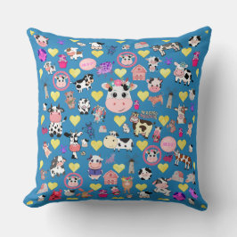 Almofada Travesseiro decorativo de Vaca com Corações