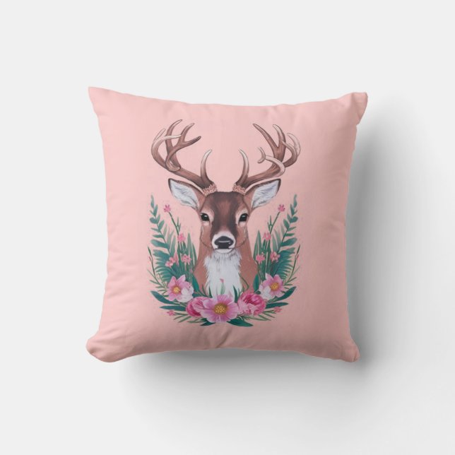 Almofada Travesseiro decorativo de veado Florla (Frente)