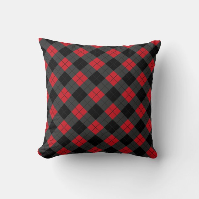 Almofada Travesseiro decorativo de Verificação de Xadrez Ve (Frente)