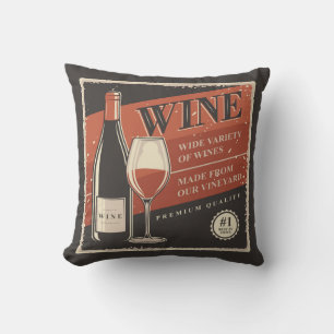 Almofada Travesseiro decorativo de vinho retrorreflector