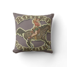 Travesseiro decorativo de Vintage Pinup Cowgirl Ro