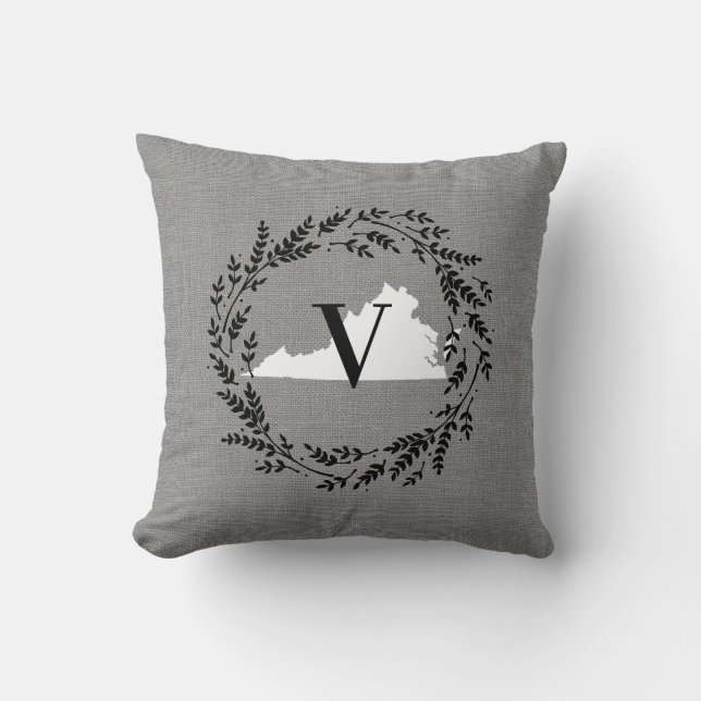 Almofada Travesseiro decorativo de Virgínia Rustic Wreath M (Frente)