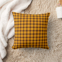 Almofada Travesseiro decorativo de Xadrez de Tartan amarelo