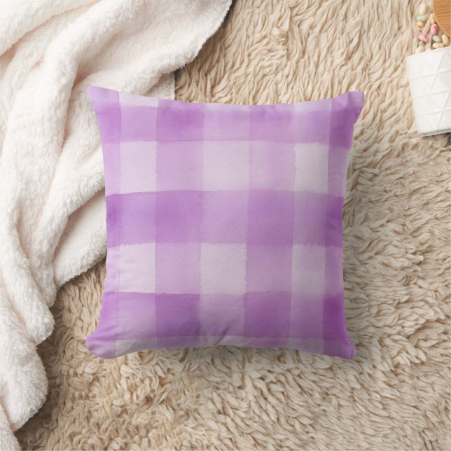 Almofada Travesseiro decorativo de Xadrez Gingham, Purple W (Cobertor)