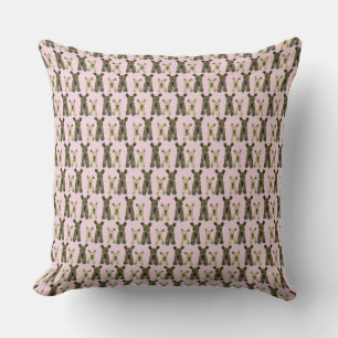 Almofada Travesseiro decorativo de Yorkies de menina rosa