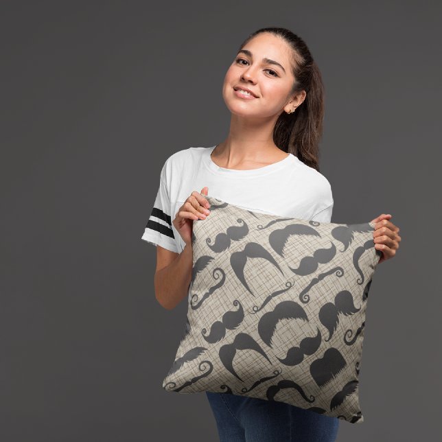 Almofada Travesseiro decorativo decorativo de bigodes (Criador carregado)