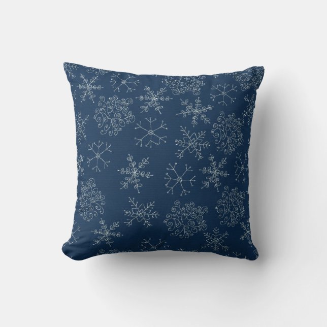 Almofada Travesseiro decorativo decorativo de floco de neve (Frente)
