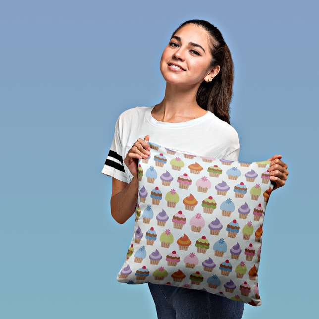 Almofada Travesseiro decorativo decorativo do Cupcake e Bol (Criador carregado)