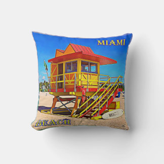 Almofada Travesseiro decorativo decorativo Miami Beach Fren