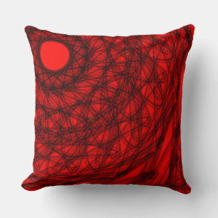 Almofada travesseiro decorativo decorativo preto e vermelho
