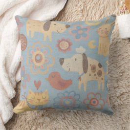 Almofada Travesseiro Decorativo - Desenho de Cães, Gatos, P