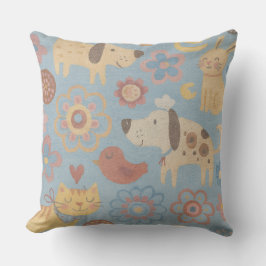 Almofada Travesseiro Decorativo - Desenho de Cães, Gatos, P
