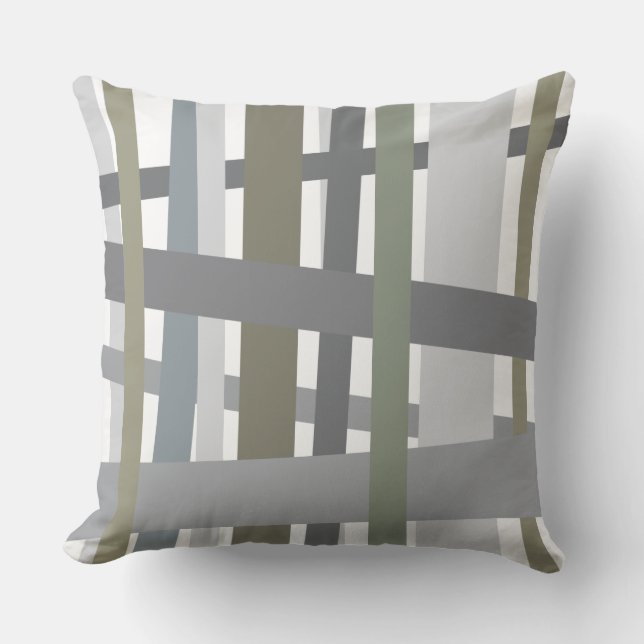 Almofada Travesseiro decorativo  DESIGN CRAZY LINHAS cinza (Frente)