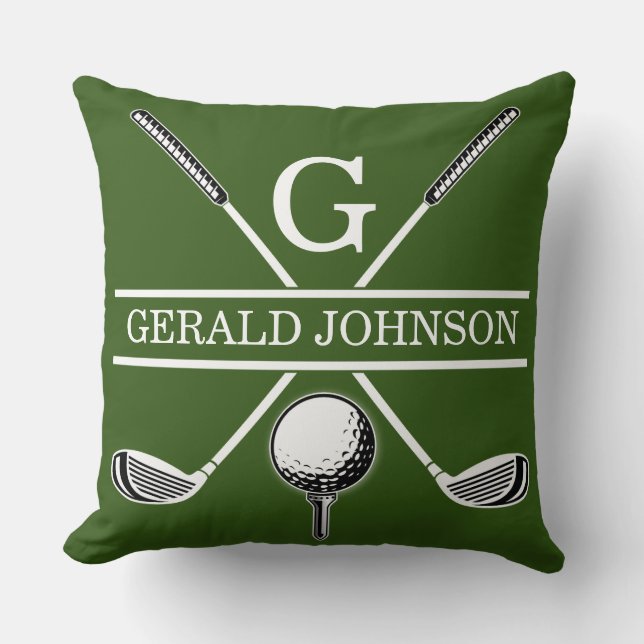 Almofada Travesseiro decorativo Design de Monograma de Golf (Frente)