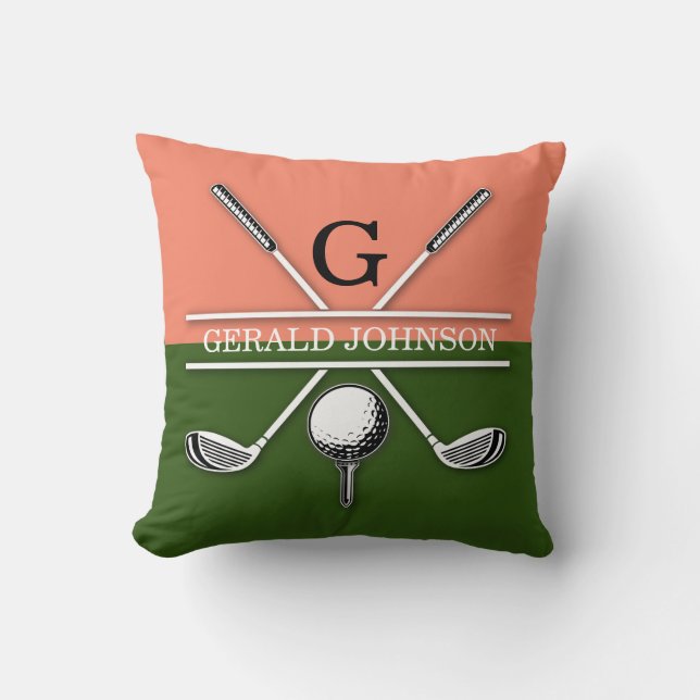 Almofada Travesseiro decorativo Design de Monograma de Golf (Frente)