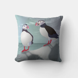 Almofada Travesseiro decorativo Design de Puffins