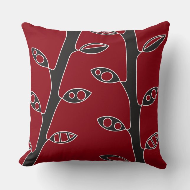 Almofada Travesseiro decorativo DESIGN preto-vermelho (Frente)