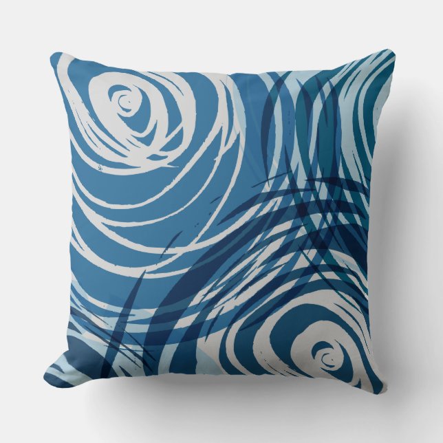 ALMOFADA TRAVESSEIRO DECORATIVO DESIGN SPIRAL AZUL (Frente)