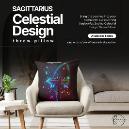 Almofada Travesseiro decorativo Design Zodiac Celestial Sag